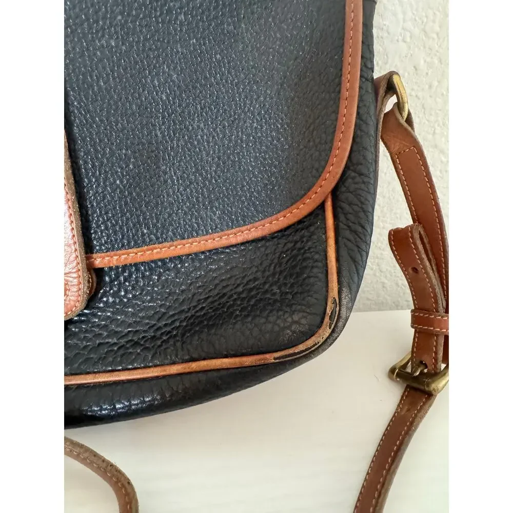 Dooney Bourke vintage leather Purse black brown crossbody Equestrian Bag USED - Picture 10 of 10